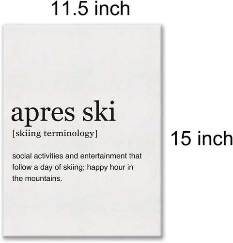 Miniatura 2 de LEXSIVO Lienzo impreso con definición de esquí de Apres, arte de pared, decoración de oficina en casa, con citas de snowboarder, pintura de 12 x 15