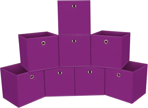 Miniatura 51 de Cubos de Almacenamiento Plegables Negros Contenedores, Cubos de Almacenamiento de Tela de 11 Pulgadas, Cajas de Almacenamiento de Tela, Cubos