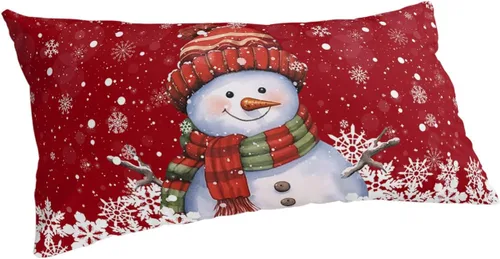 Miniatura 11 de Fundas de almohada de invierno con copos de nieve de tamaño estándar, 2 paquetes de fundas de almohada suaves para cama, fundas de almohada lumbar