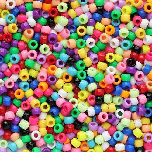 Miniatura 9 de Artesanías Multicolor Noche Resplandor Mix Beads 0.236x0.354 in, Pony Beads Total Aproximadamente 1000pcs Mezcla multicolor de brillo nocturno