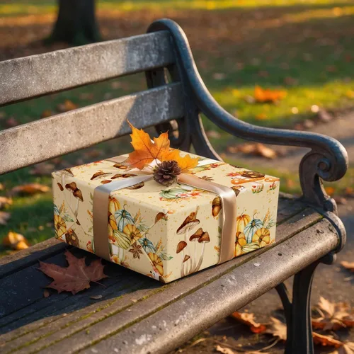Miniatura 4 de SaringSwoon Papel de Regalo de Otoño para Niños y Adultos - Papel de Regalo de Bosque con Diseño de Erizo, Calabaza y Hongos para Otoño, Cumpleaños