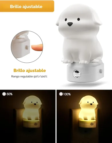 Miniatura 5 de L LOHAS LED - Luz nocturna enchufable para niños, luces nocturnas 3D de cachorros lindas con sensor de atardecer a amanecer, 1600K/2700K/5000K 3CCT