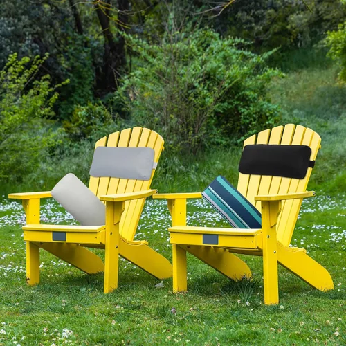 Miniatura 8 de Juego de 2 fundas de almohada para silla reclinable al aire libre, con correa ajustable, resistente al agua, para patio, jardín, playa, piscina, Gris