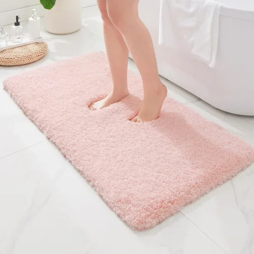 Miniatura 14 de ILANGO Alfombras de Baño Beige 32" × 20" Antideslizantes y Súper Absorbentes Extra Gruesas Suaves, Alfombra de Baño Lavable para Piso, Alfombra