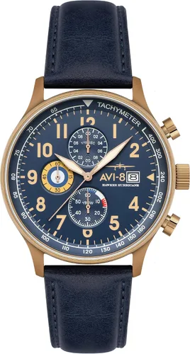 Miniatura 20 de Reloj analógico AV-4011 Hawker Hurricane, con mecanismo de cuarzo japonés, con correa de piel, de AVI-8