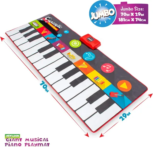 Miniatura 2 de Abcotech - Alfombrilla de piano de suelo para niños, teclado gigante de pista de baile, juguetes sensoriales Modos de reproducción, grabación