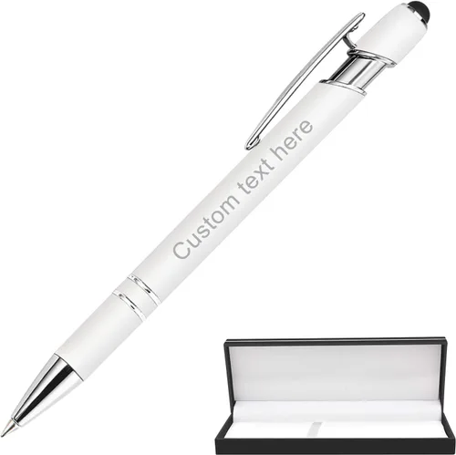 Miniatura 23 de Bolígrafos personalizados a granel con punta de lápiz capacitivo, bolígrafos personalizados de 0.020 in con nombre, logotipo o mensaje grabado