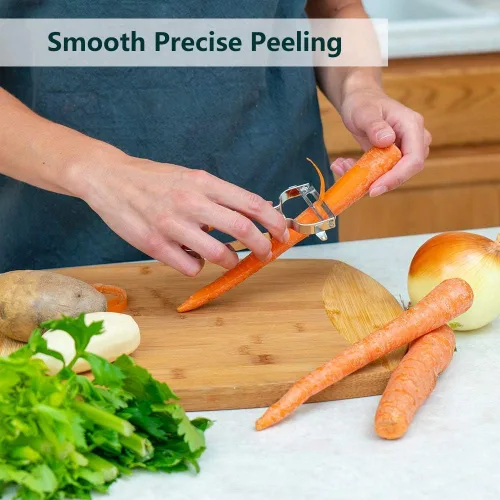 Miniatura 5 de Pelador de verduras de acero inoxidable para cocina, pelador en Y, seguro de usar, papa, fruta, zanahoria, peeler, peeler, fácil de pelar y limpiar