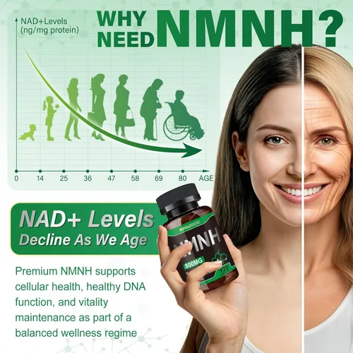 Miniatura 8 de Suplemento NMNH puro 120 cápsulas – 800 mg de suplementos de NMNH de alta pureza, suplemento de NAD para Boost NAD+ para energía celular
