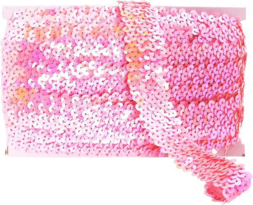 Miniatura 13 de Mandala Crafts Cinta elástica de lentejuelas – 1.5 pulgadas, ribete elástico de lentejuelas amarillas para coser diadema de vestido, 10 yardas