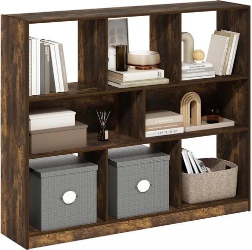 Miniatura 42 de Furinno Fulda Estantería de Libros, Estantería Estrecha de 2 Niveles, Librero con Estante de Almacenamiento de 6 Pulgadas de Ancho, 9.3 x 5.9 x 21.2