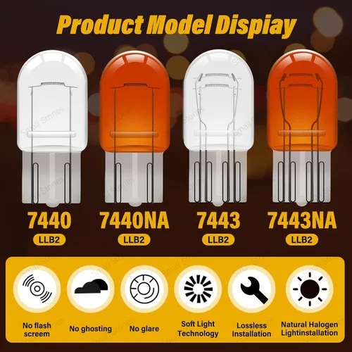 Miniatura 2 de 4PCST20-7443-12V 21/5W Bombilla halógena para automóviles y camiones - Blanco