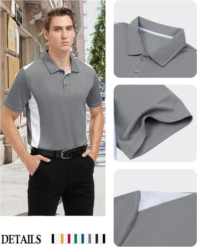 Miniatura 2 de Corna Men's Big and Tall Golf Polo Shirts Moisture Wicking Performance Dry Fit Collared Shirts for Men L-6XL
