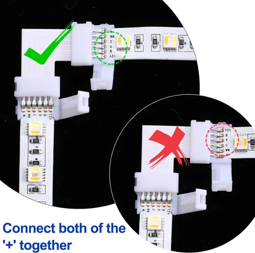 Miniatura 4 de Honoson 12 conectores de tira LED de 6 pines de 0.472 in, en forma de L, sin soldadura, sin cable, para tira de luz y cable de extensión, 12