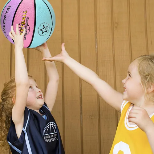 Miniatura 3 de Baloncesto para niños y niñas de 3/5 (22 pulgadas/27.5 pulgadas), baloncesto de goma de alta calidad para interiores y exteriores, para niños y Azul