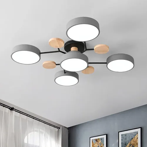 Miniatura 23 de Lámpara de techo LED regulable, lámpara de techo moderna de 9 pulgadas, montaje empotrado, de madera, de 12 W, lámpara blanca para sala de estar
