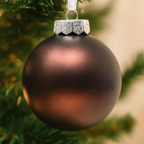 Miniatura 4 de Paquete de 12 adornos de bola de Navidad marrón café mate – Adornos en blanco para manualidades, personaliza y decora con pintura, purpurina