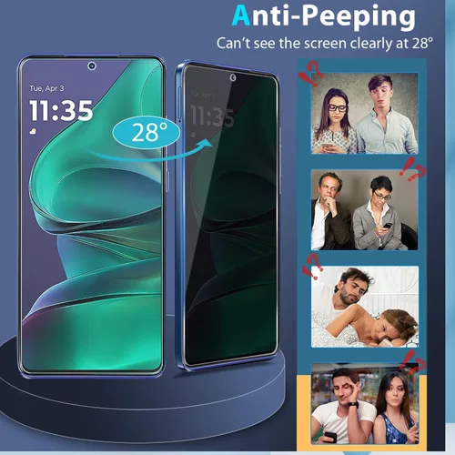Miniatura 3 de Zeking [2+2] Paquete para Moto G Stylus 5G (2025) Protector de pantalla de vidrio templado de privacidad + protector de lente de cámara