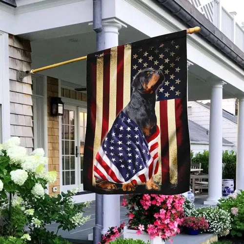 Miniatura 2 de FLAGWIX Bandera estadounidense Rottweiler Bandera patriota estadounidense v5, bandera de casa (29.5 x 39.5 pulgadas), banderas de Estados Unidos