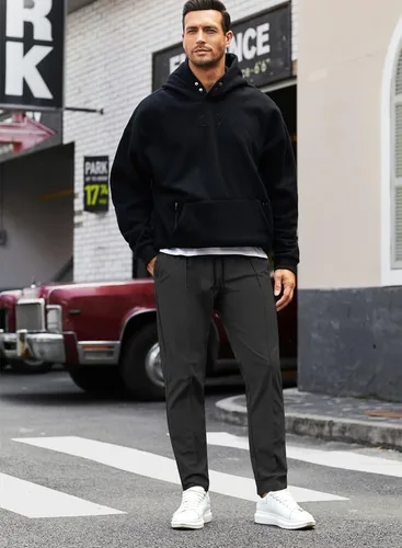 Miniatura 4 de JMIERR Pantalones deportivos casuales para hombre, pantalones de golf elásticos y ajustados, para correr, viajes, trabajo, pantalones chinos