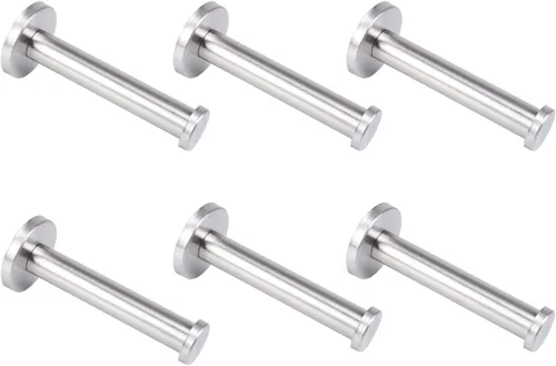 Miniatura 19 de Ganchos para toallas de baño, paquete de 6 ganchos redondos para abrigos, gancho resistente para bata montado en la pared, colgador de ropa Cromo