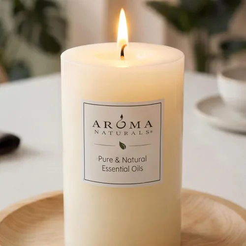 Miniatura 4 de Aroma Naturals Vela de Pilar Perfumada con Aceite Esencial de Naranja, Clavo y Canela, Peace Pearl, 2.5 pulgadas x 4 pulgadas