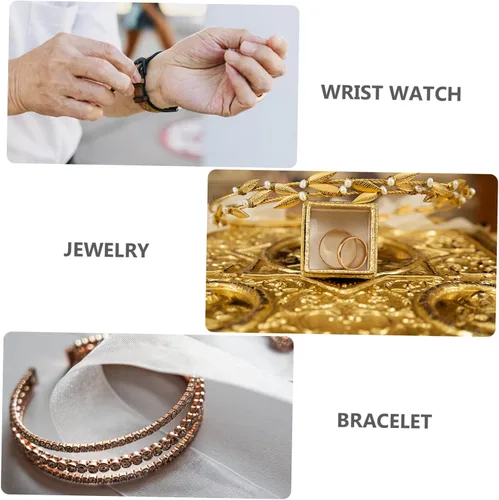Miniatura 3 de Holibanna 80 piezas de brazaletes de almohada para reloj, pulseras caja de reloj de almohada, cojín de espuma, collar de cadena negra, aretes