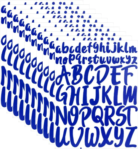 LUTER Calcomanías de vinilo del alfabeto, 520 piezas, 10 hojas, letras mayúsculas de 1 pulgada y 2 pulgadas, prácticas letras autoadhesivas para