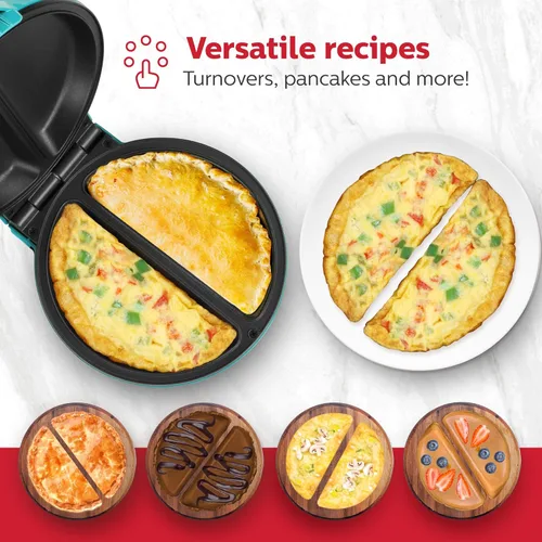Miniatura 7 de Holstein Housewares Máquina para Omelets y Frittatas de Acero Inoxidable de 2 Secciones, Revestimiento Antiadherente, Fácil de Limpiar, Luces Verde