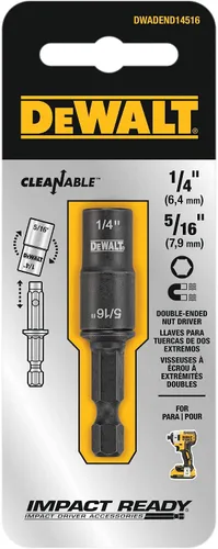 Miniatura 6 de DEWALT Destornillador de tuerca, doble extremo, 1/4 pulgadas + 5/16 pulgadas (DWADEND14516)