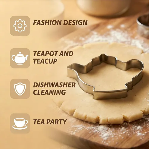 Miniatura 3 de Cortador de galletas de acero inoxidable para tazas de té, taza de té y taza de té, ideal para fiestas de té, bodas y sándwiches, tazas grandes