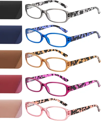 Miniatura 7 de JOLISU 5-Pack Reading Glasses for Women - Readers for Women, Spring Hinges, Sturdy and Durable, Blue Light Protection Multicolor-1