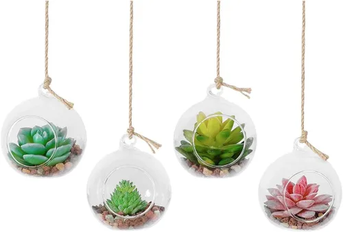 Miniatura 3 de Colgante de cristal terrario globo luz titular de vela hogar suculentas florero suspensión