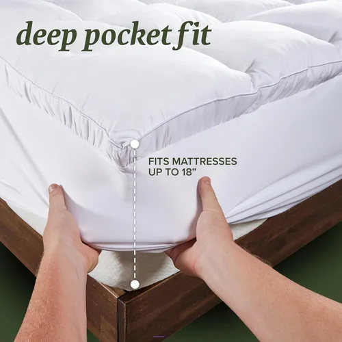 Miniatura 3 de Beckham Hotel Collection Cubrecolchón híbrido de tamaño individual (extra acolchado) y protector - Funda de colchón acolchada impermeable
