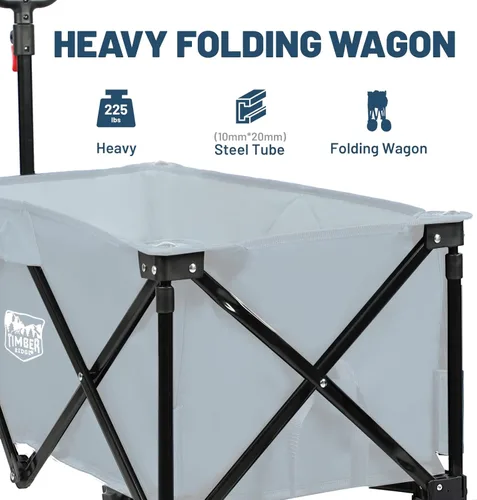 Miniatura 4 de Timber Ridge Vagón Plegable para Exteriores con Frenos Carrito Utilitario Plegable de Servicio Pesado Ruedas para Todo Terreno para Compras Camping