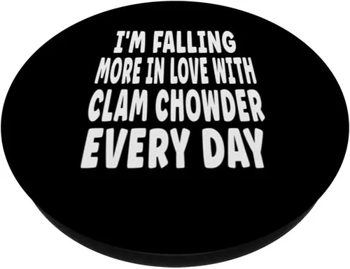 Miniatura 2 de Funny Clam Chowder Valentine Joke - Falling In Love PopSockets Adhesive PopGrip
