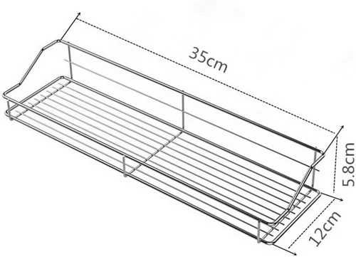 Miniatura 8 de Hemoton Estante de baño de acero inoxidable para ducha, organizador de cesta de almacenamiento montado en la pared, soporte para cocina, inodoro