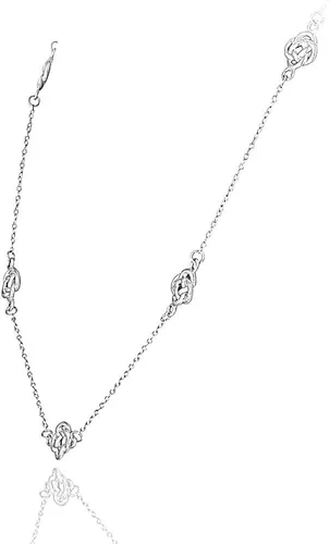 Miniatura 2 de Hoops & Loops Collar de cadena de plata de ley 925 con nudo de amor para mujeres, adolescentes, plata, oro amarillo, oro rosa