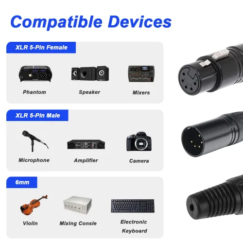 Miniatura 5 de Conectores XLR hembra de 4 pines y conectores XLR macho de 4 pines, conector XLR macho hembra de 4 pines para altavoz, micrófono, cámara