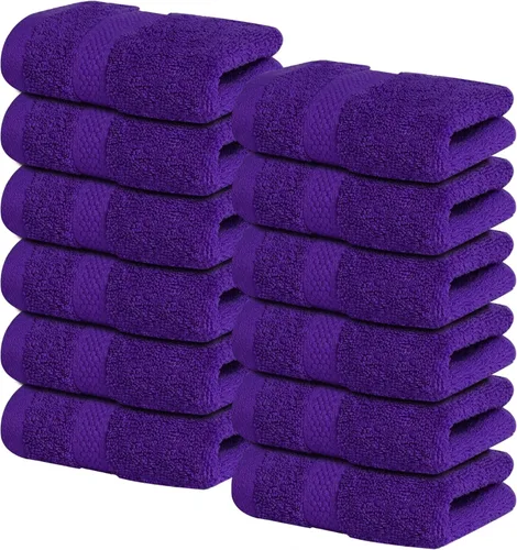 Miniatura 25 de Infinitee Xclusives Toallas de lujo para la ducha [13 x 13] – 100% algodón [paquete de 12], toallas faciales suaves y absorbentes para baño, Gris
