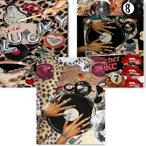 Miniatura 27 de Kits de arte de diamante para adultos principiantes, modernos kits de pintura de diamante con lunares de leopardo 5D, gemas y manualidades DIY