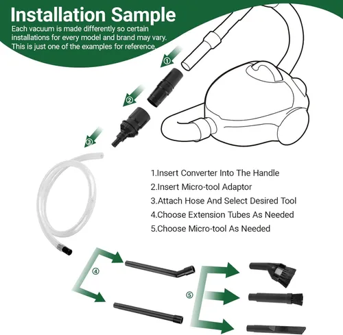 Miniatura 4 de EZ SPARES 7 piezas de accesorios de micro aspiradora, 7 piezas de accesorio universal para aspiradora, mini kit de herramientas de limpieza