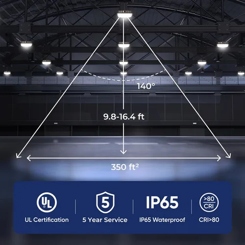 Miniatura 6 de CINOTON Luces LED de toldo de 40 W con certificación UL, 120-277 V, luces comerciales para toldos al aire libre IP65 impermeables, 5600 lm