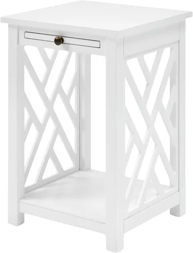 Miniatura 10 de Alaterre Furniture Coventry - Mesa auxiliar de madera con bandeja y estante inferior