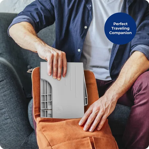 Miniatura 5 de Squatty Potty Porta Traveler Taburete plegable de inodoro para viajes, 7" de altura, gris