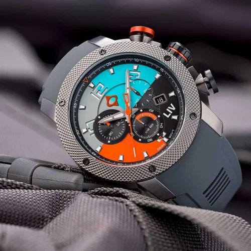 Miniatura 4 de LIV GX1 - Reloj clásico resistente con cronógrafo suizo de 177 pulgadas 316L SS 3D multicapa con fecha rápida resistente a los arañazos resistente