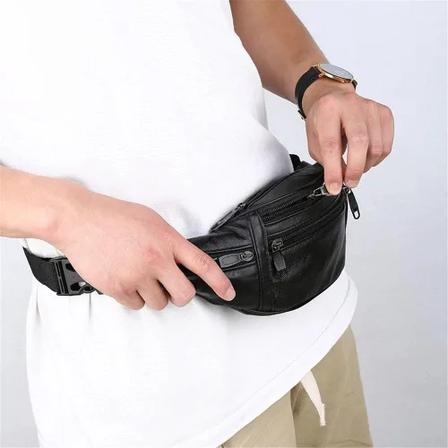 Miniatura 4 de Riñonera de piel, para hombres y mujeres, bolsa deportiva para viajes, caminar, correr, senderismo, ciclismo