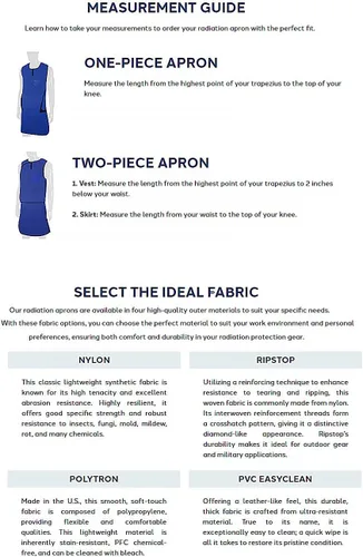 Miniatura 5 de Delantal Economy Frontal - Tie Front - 0.5mmPb LE - Protección contra la radiación ligera para rayos X, resonancia magnética, tomografía