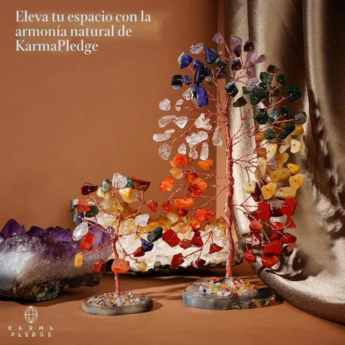 Miniatura 4 de Árbol de cristal para energía positiva con piedras y cristales curativos de los 7 chakras, árboles bonsái Feng Shui para dinero, para decoración