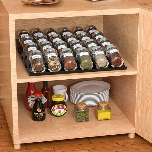 Miniatura 4 de Sezanrpt Organizador de cajones de especias acrílico ajustable, estante organizador de cajones de especias expandible de 8 a 16 pulgadas